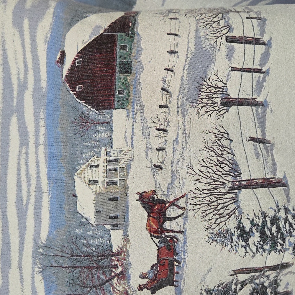 Vintage Winter Scene Turtleneck Sweatshirt - Picture 2 of 10